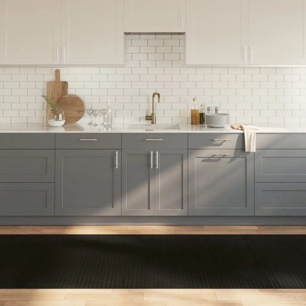 vidaXL Tapete retangular 100x300 cm bambu preto