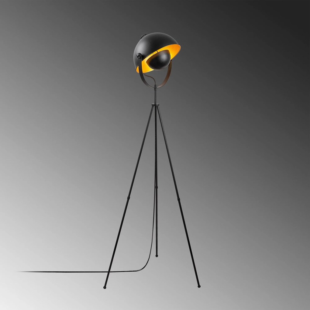 Candeeiro de Pé Mixed – Preto e Dourado – 62 x 45 x 160 cm