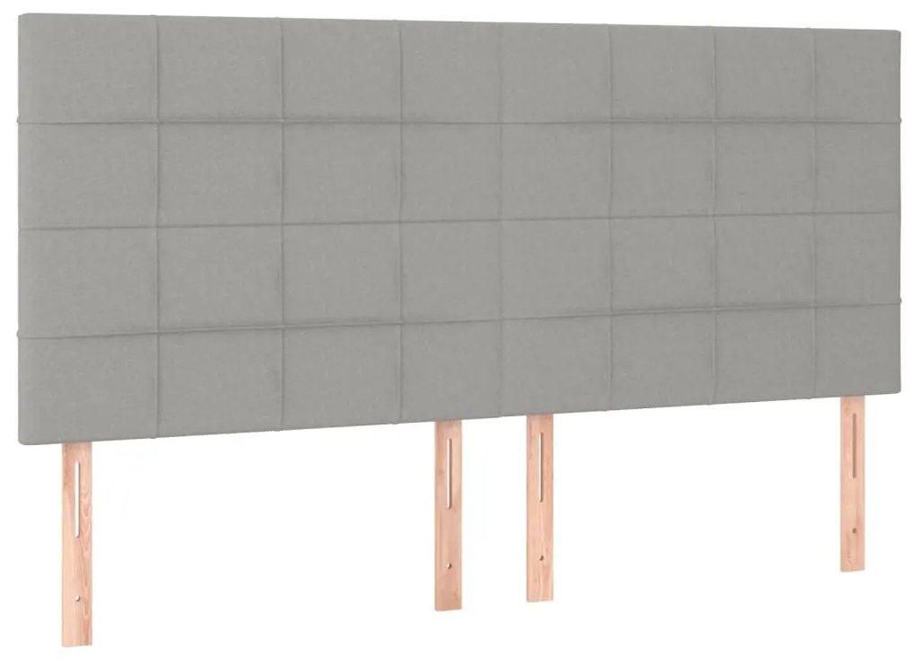 Estrutura de cama sem colchão 160x200 cm tecido cinzento-claro