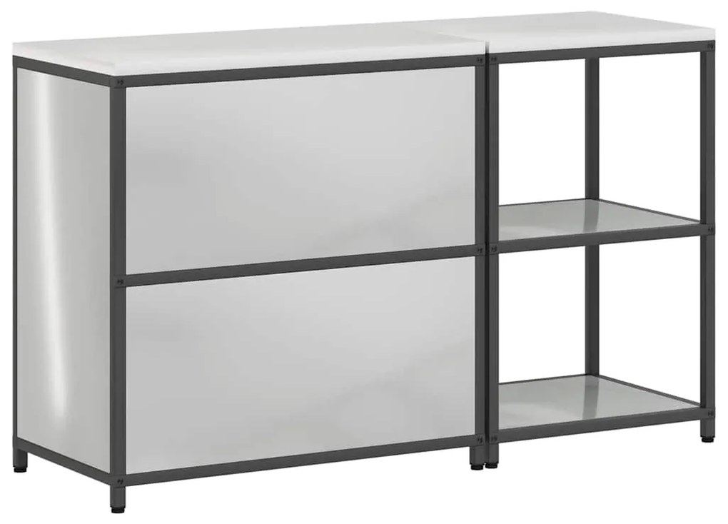 Conjunto de Armazenamento de Cozinha com prateleira 2 pcs Prata