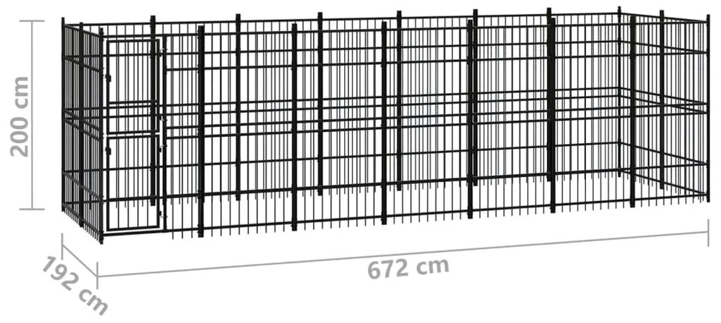 Canil de exterior 12,9 m² aço
