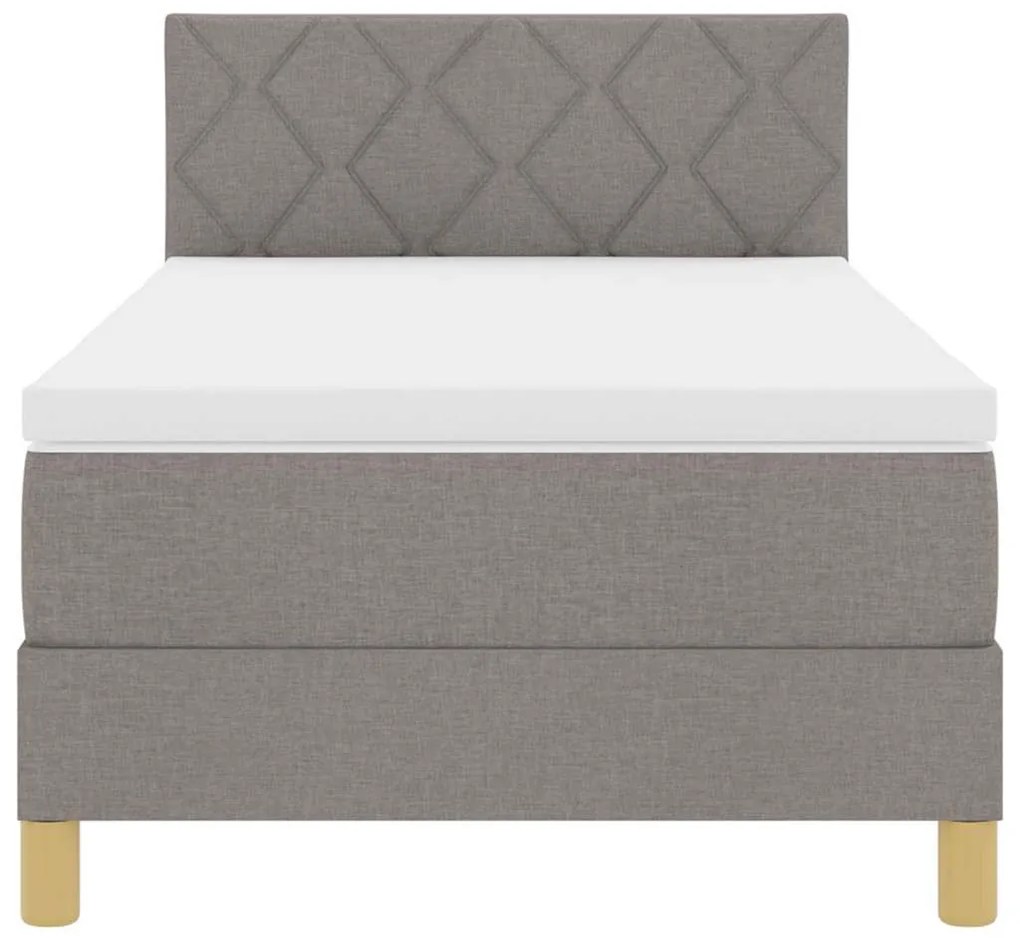 Cama Box com Colchão Taupe 90x200 cm Tecido