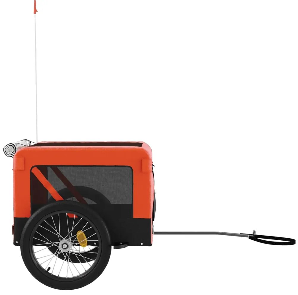 Reboque bicicleta p/ animais tecido oxford/ferro laranja/preto