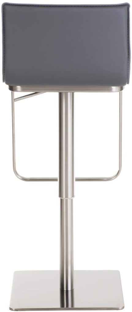 Banco de bar Limon em couro sintético 39 x 80-103 x 46 cm Cinzento
