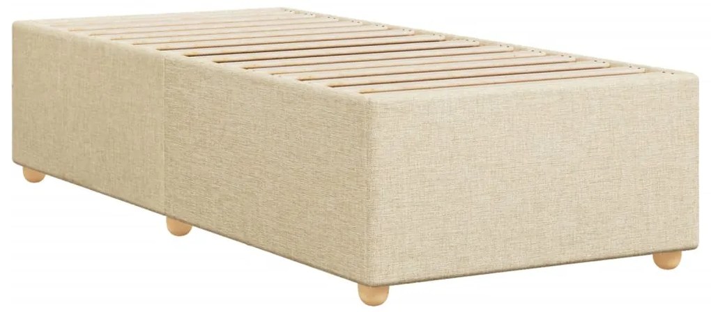 Estrutura de cama sem colchão 90x190 cm tecido creme