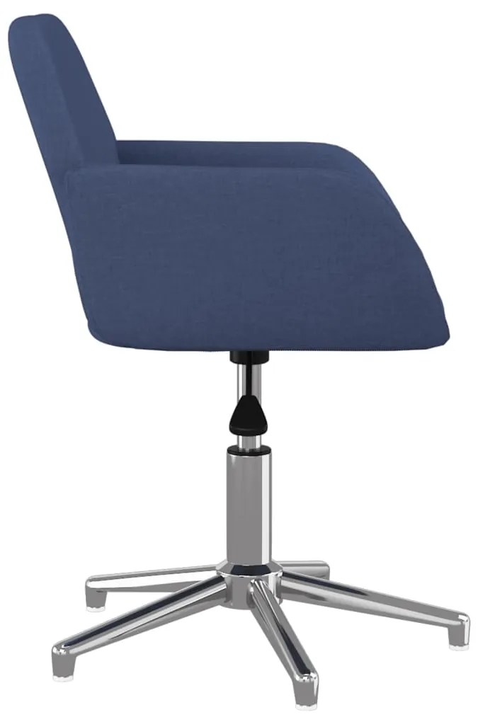 Cadeiras de jantar giratórias 2 pcs tecido azul