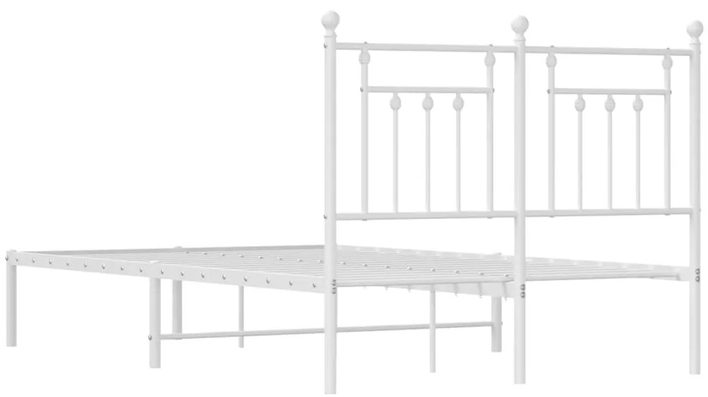 Estrutura de cama com cabeceira 120x190 cm metal branco