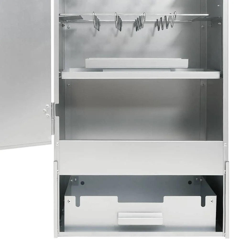 Defumador com mesa aço galvanizado