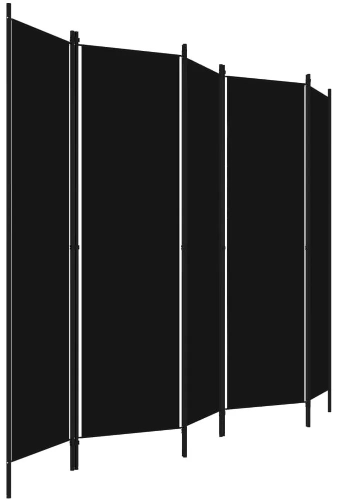 Divisão de quarto com 5 painéis 250x180 cm preto