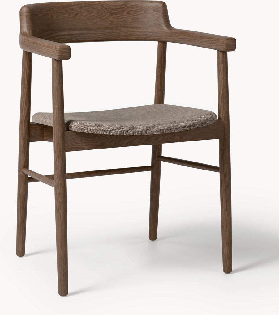 Cadeira de jantar em madeira de carvalho com apoio de braços Bohr