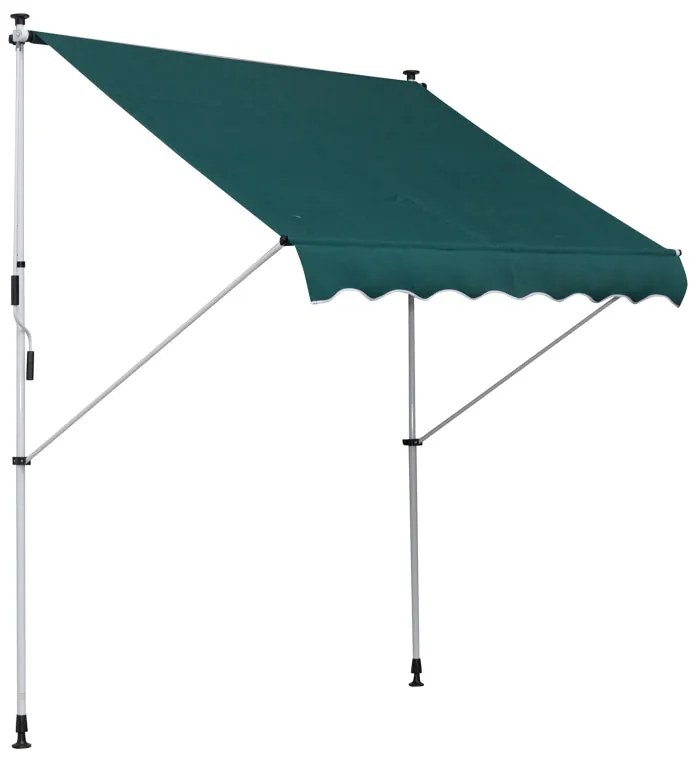 Toldo Portátil Ajustável com Manivela - 200x150cm - Verde