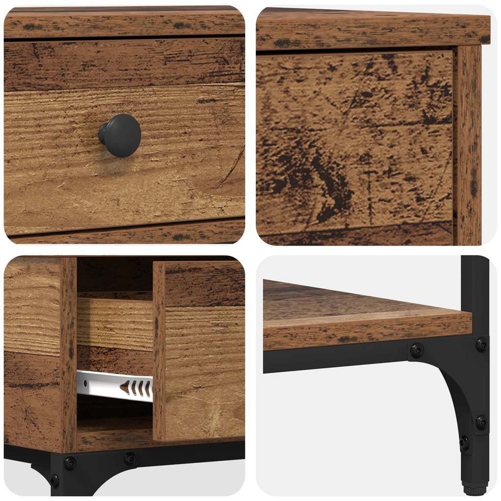 Mesa Console Madeira Antiga 75x34.5x75 cm Madeira Reforçada