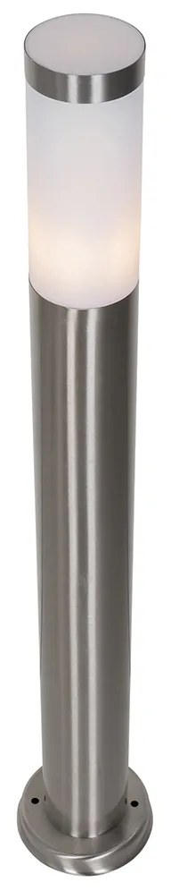 Candeeiro de poste exterior moderno em aço com opal 80 cm IP44 - Rox Moderno