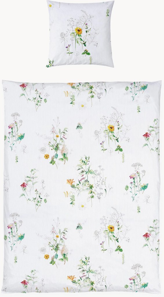 Conjunto de roupa de cama em cetim de algodão Nature Stripe