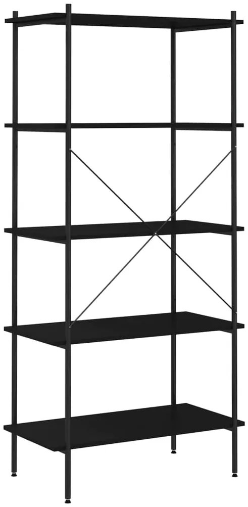 Unidade com 5 prateleiras 80x40x163 cm preto