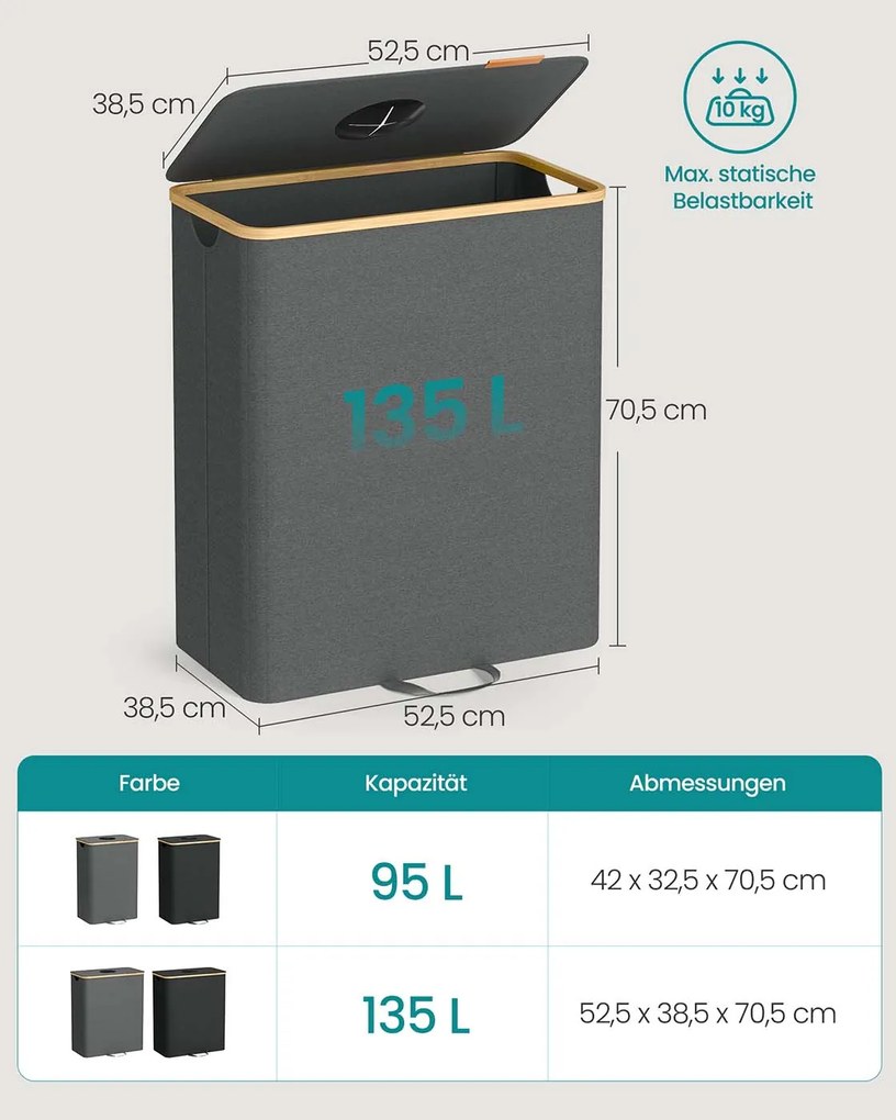 Contentor para recolha de garrafas retornáveis 135 L cinzento ardósia-bege natural