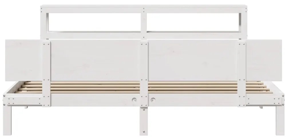 Estrutura de cama c/ cabeceira sem colchão 200x200 cm branco
