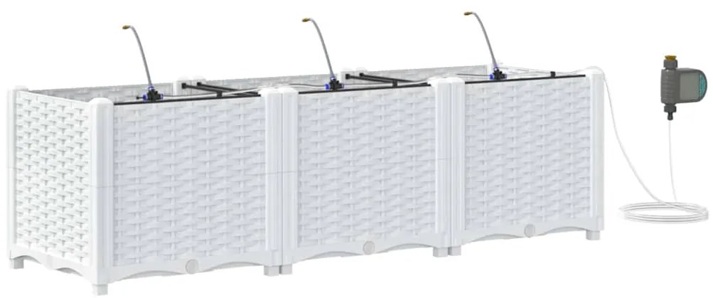 Jardineiras de Jardim 1 pc Branco 120 x 40 x 37.5 cm Plástico