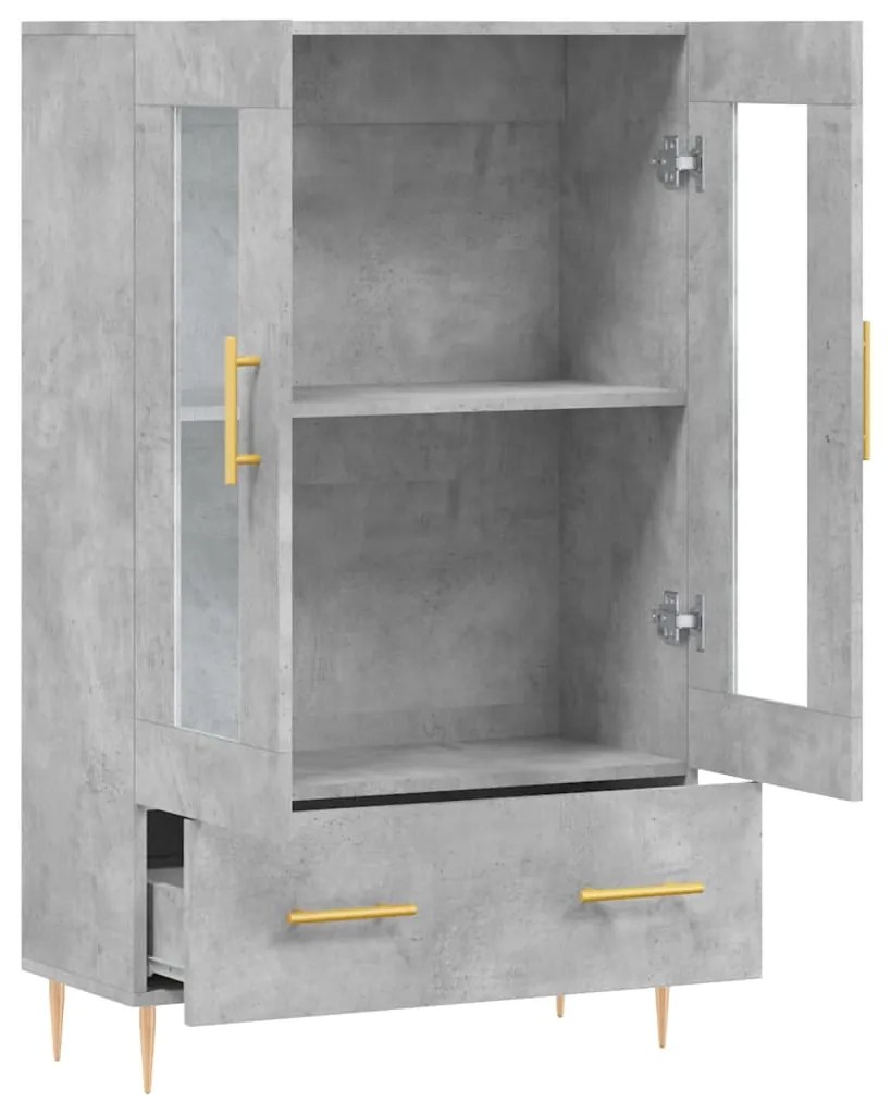 Aparador alto 69,5x31x115 cm derivados de madeira cinza-cimento