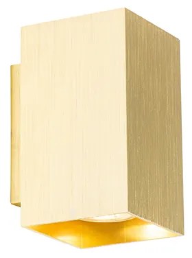 Candeeiro de parede moderno dourado quadrado 2 luzes - Sandy