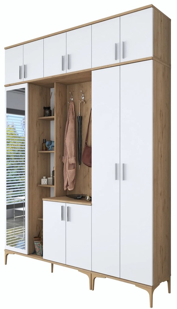 Hall Stand EA128 – Nogueira Branca – 180x240x37,5 cm