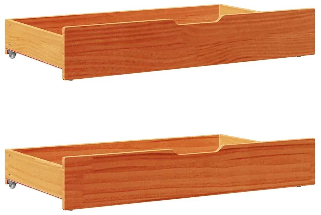 Cama sem colchão 75x190 cm madeira de pinho maciça castanho-mel