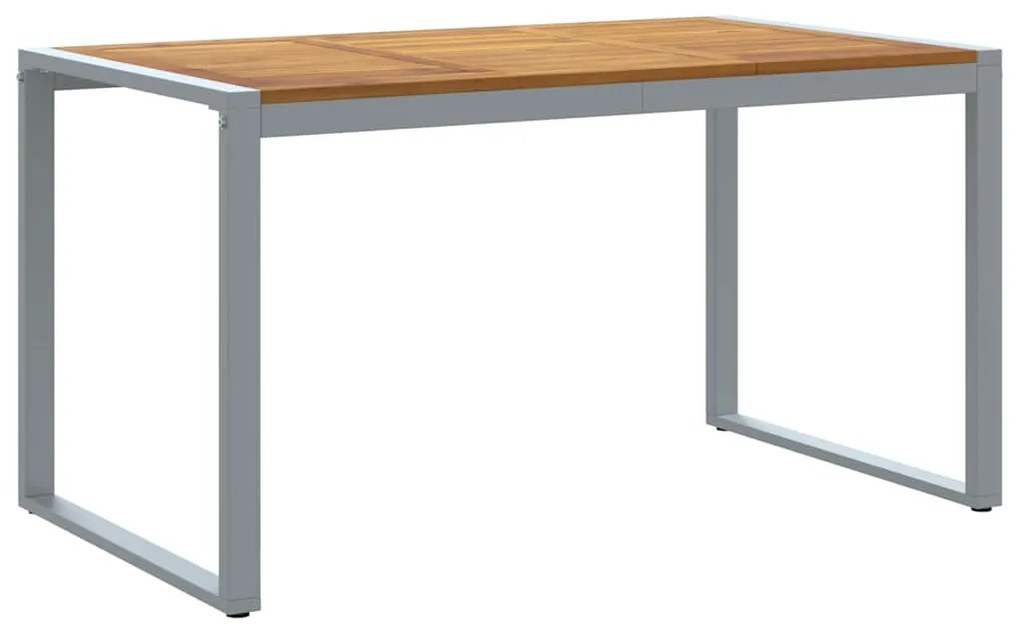 Mesa de Jantar ao Ar Livre vidaXL Cinza 140x80x75 cm Aço e Madeira Sól