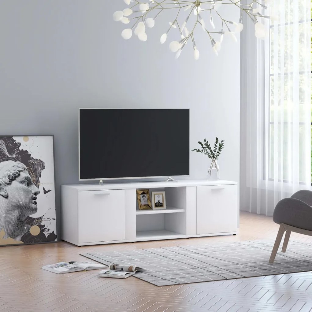 vidaXL Móvel de TV 120x34x37 cm derivados de madeira branco