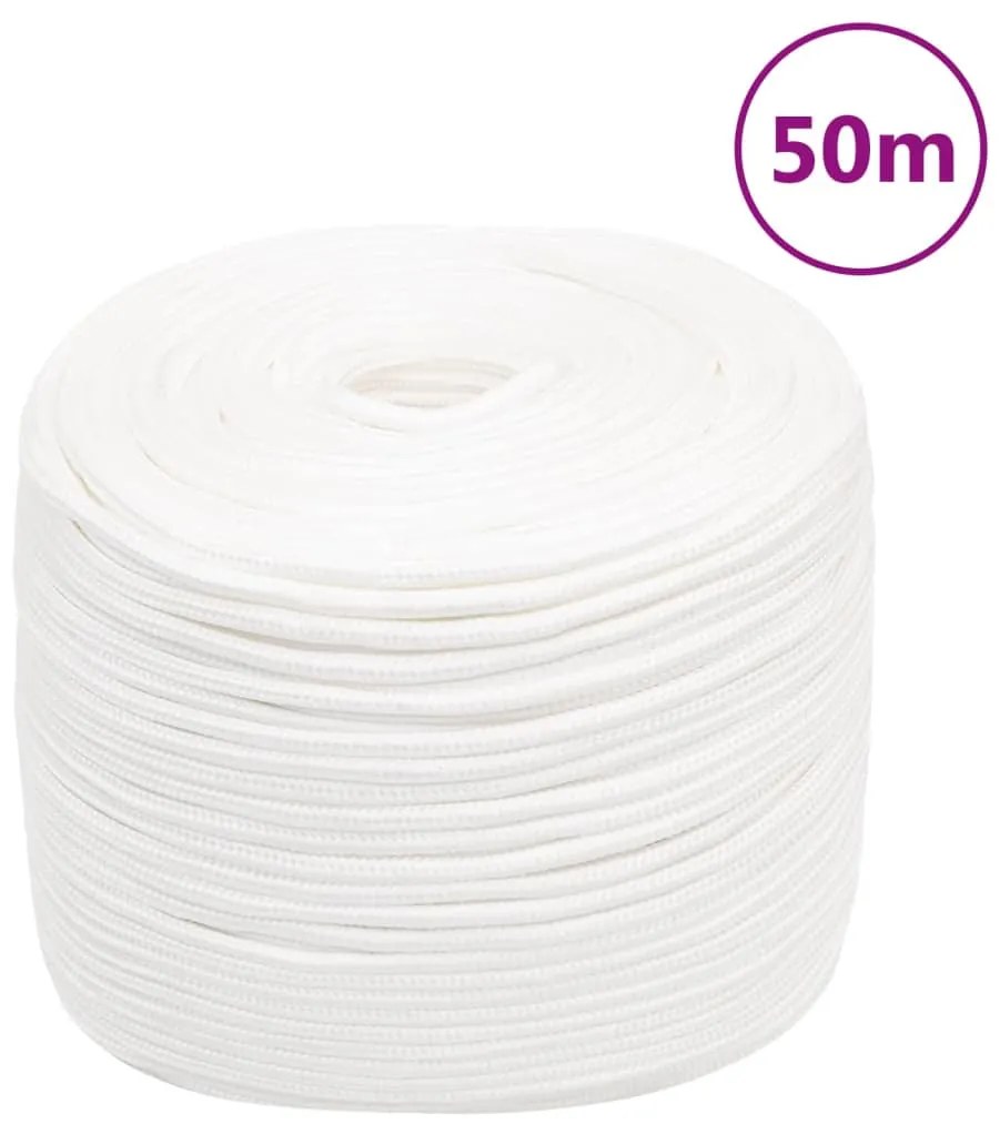 Corda de barco 8 mm 50 m polipropileno branco completo