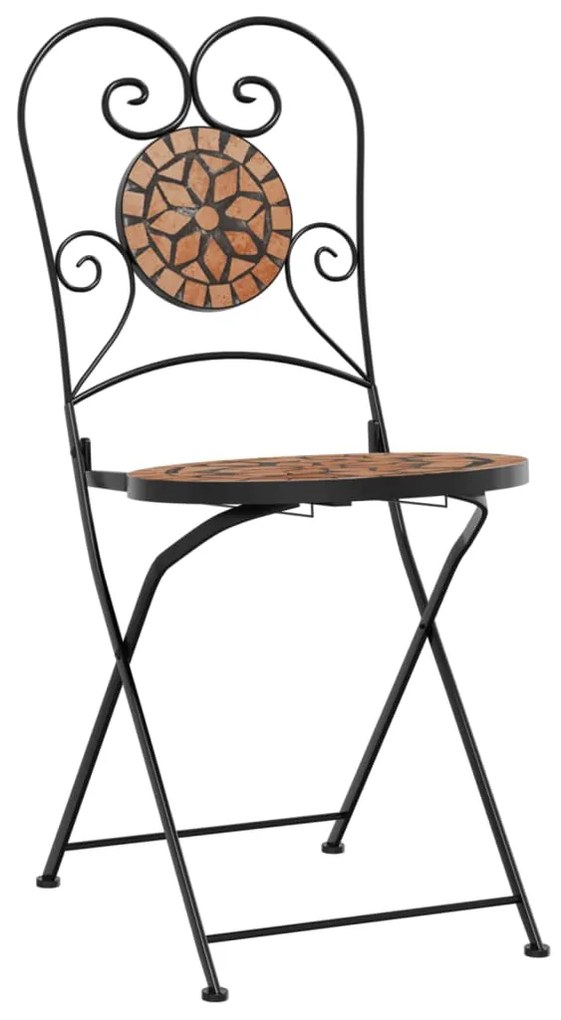 Cadeiras de bistrô dobráveis 2 pcs cerâmica terracotta