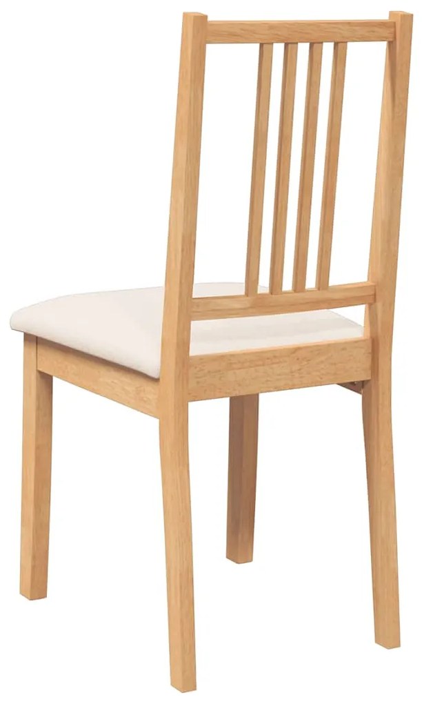 Cadeiras de jantar com almofadões 2 pcs madeira maciça natural