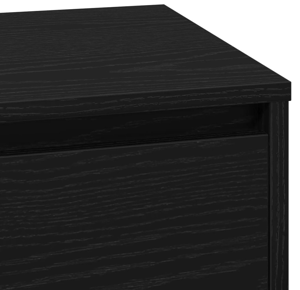 Criado-mudo vidaXL com LED Carvão Preto 71x34,5x75 cm em Madeira Engen
