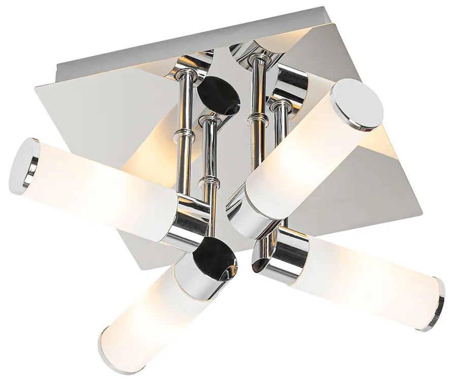 Candeeiro de teto moderno para casa de banho cromado 4 luzes IP44 - Bath Moderno