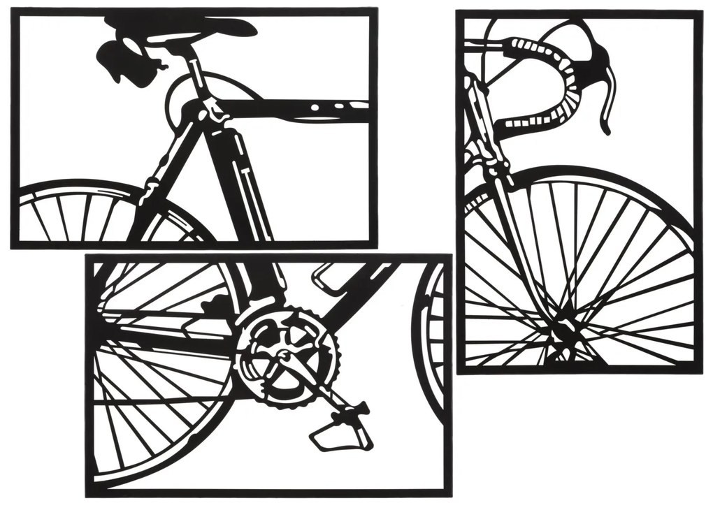 CONJUNTO DE PAINEL DE PAREDE BICICLETA 3 PCS 40X1,3X60 CM (ÚNICO PCS)