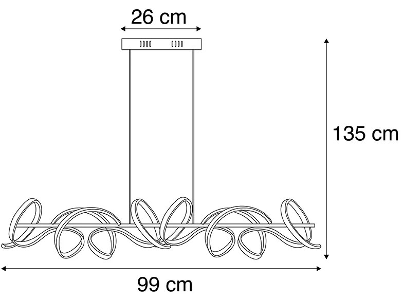 Candeeiro de suspensão design prateado regulável com LED - Krisscross Design