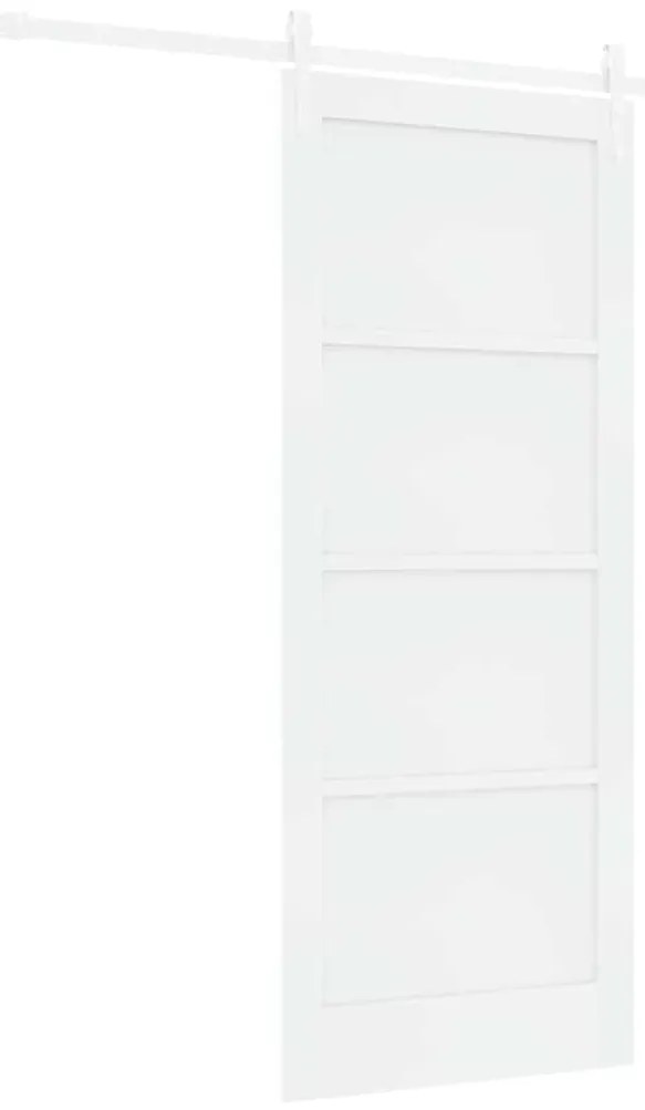 Porta Deslizante vidaXL com Conjunto de Ferragens Branca 83x202 cm Mad