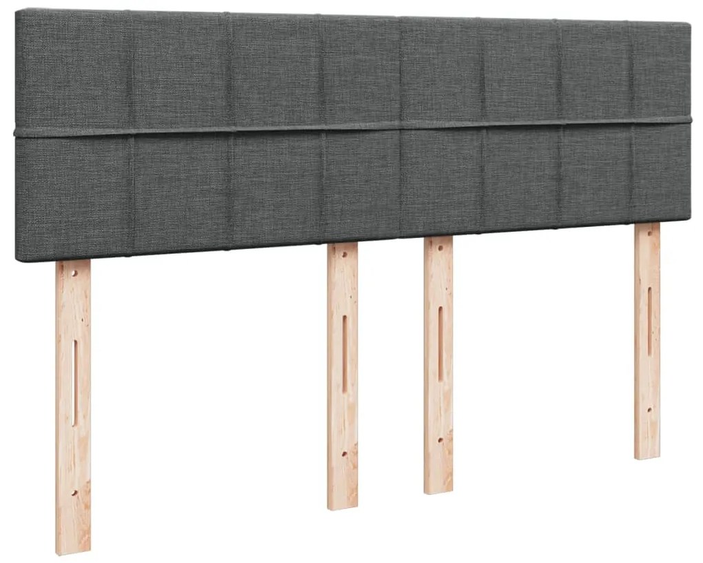 Cama com molas/colchão 160x200 cm tecido cinzento-escuro