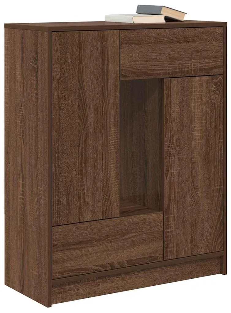 Aparador c/ gavetas e portas 73x31x90 cm carvalho castanho