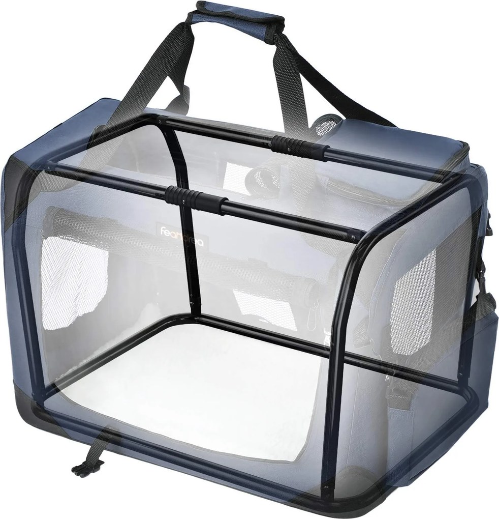 Transportadora para animais de estimação 70 x 52 x 52 cm L azul