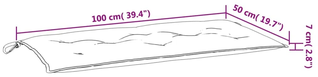 Almofadões banco jardim 2 pcs 100x50x7 cm oxford padrão folhas