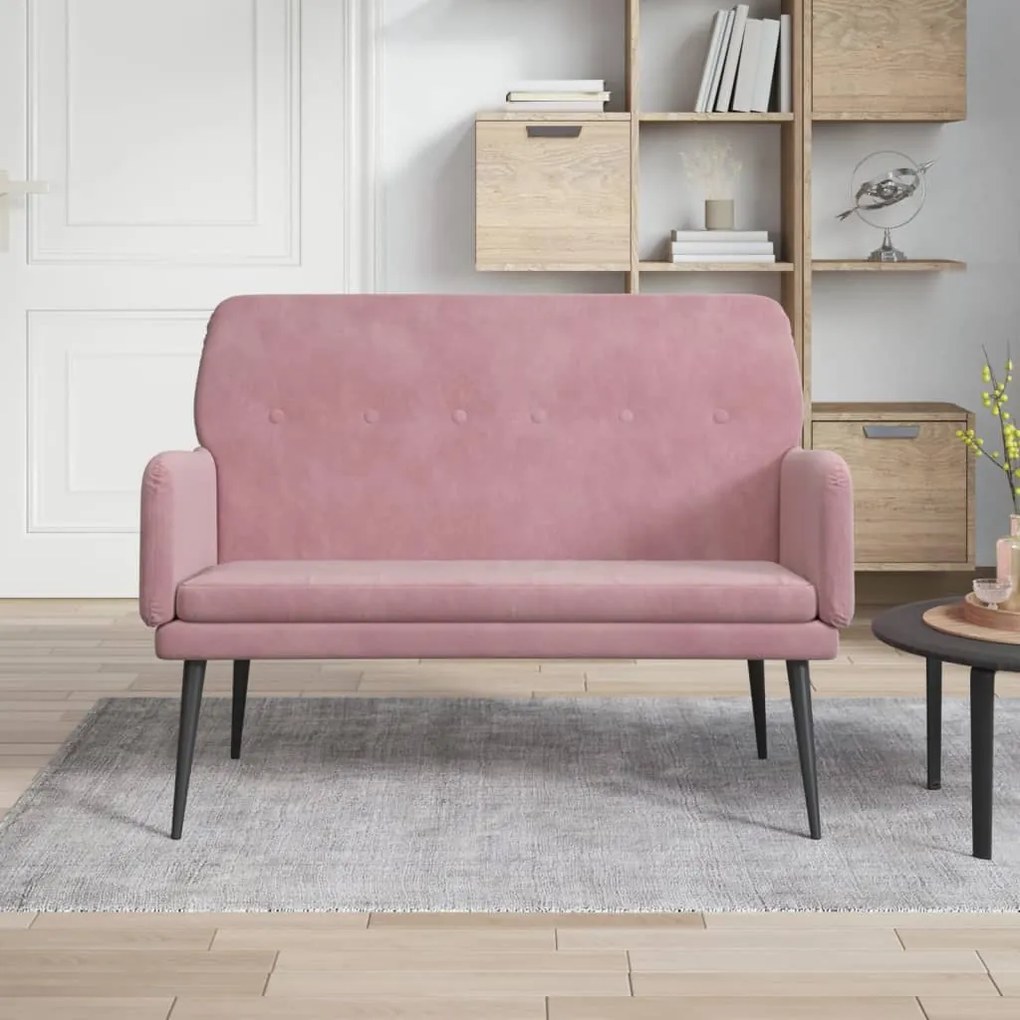 351417 vidaXL Banco 108x79x79 cm veludo rosa