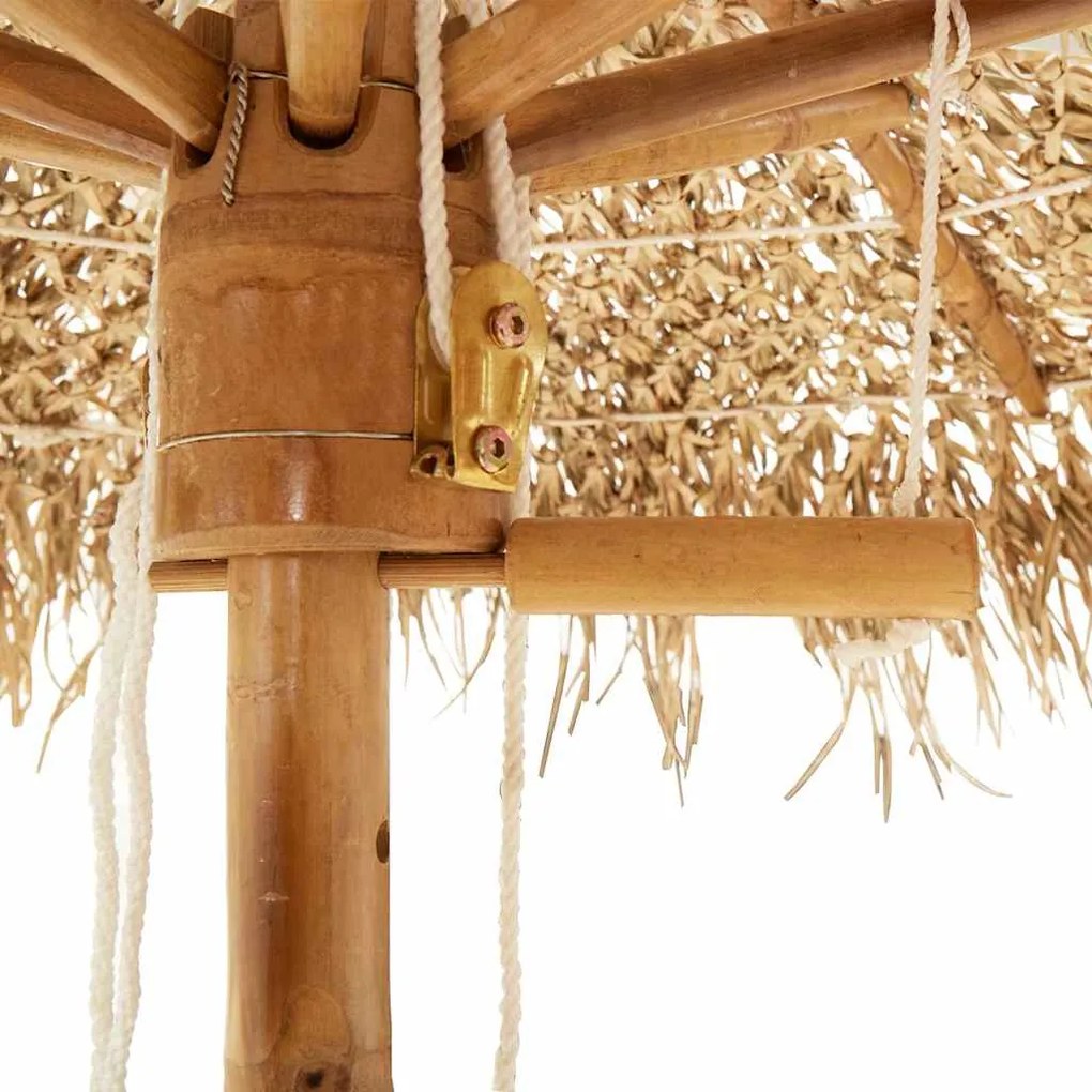 Guarda-chuva Tiki com dossel de folha de bananeira 240 cm Bambu