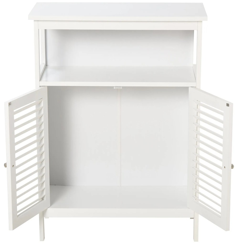 Armário de banheiro auxiliar com 2 portas Prateleiras 60x30x81,6 cm Branco