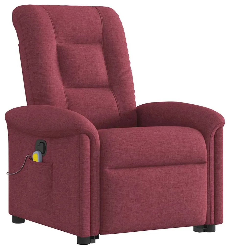 Poltrona de massagens reclin. elevatória tecido vermelho tinto
