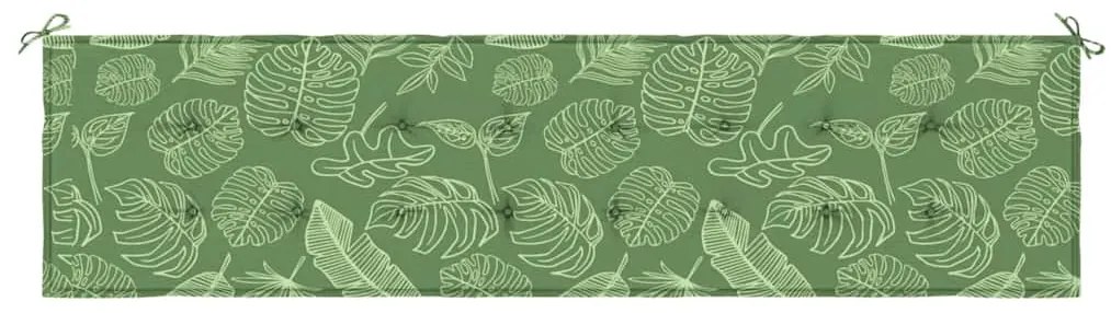 Almofadão para banco de jardim 200x50x4 cm tecido padrão folhas