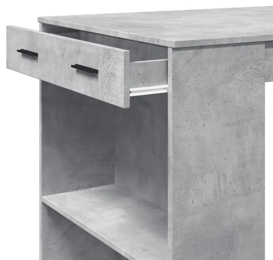 Mesa de bar 102x70x103,5 cm derivados madeira cinzento cimento