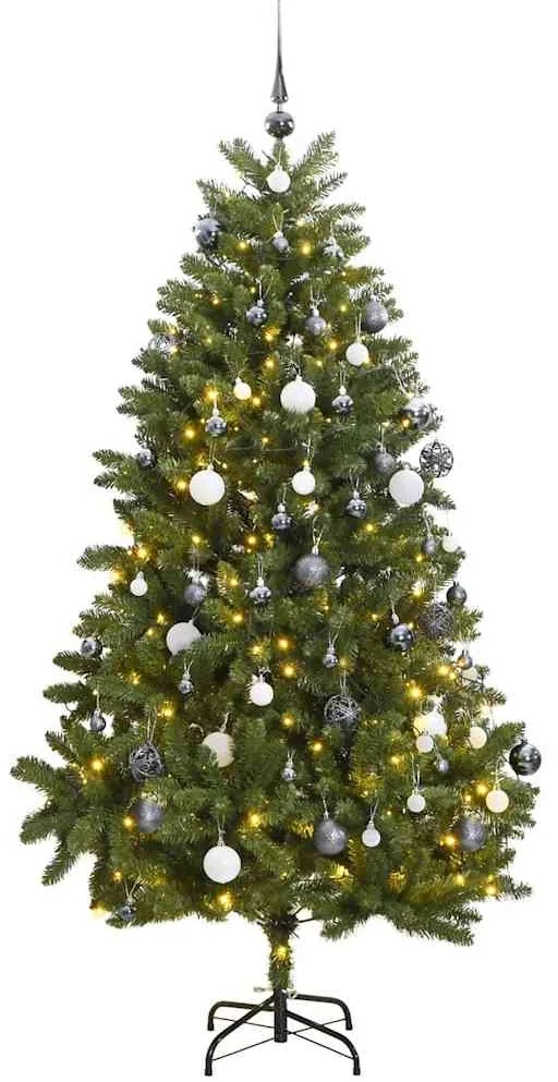 vidaXL Árvore Natal artificial articulada c/ 300 luzes LED+bolas 270cm