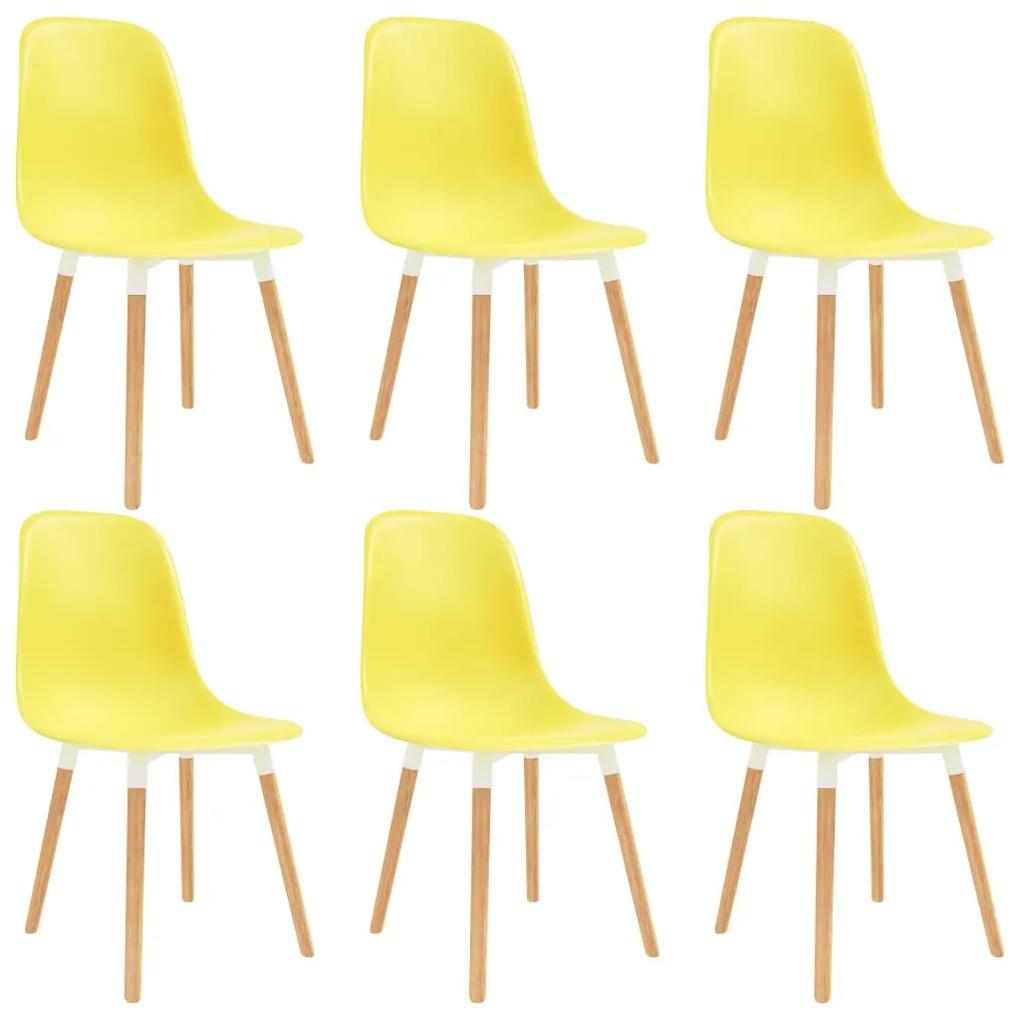 248249 vidaXL Cadeiras de jantar 6 pcs plástico amarelo