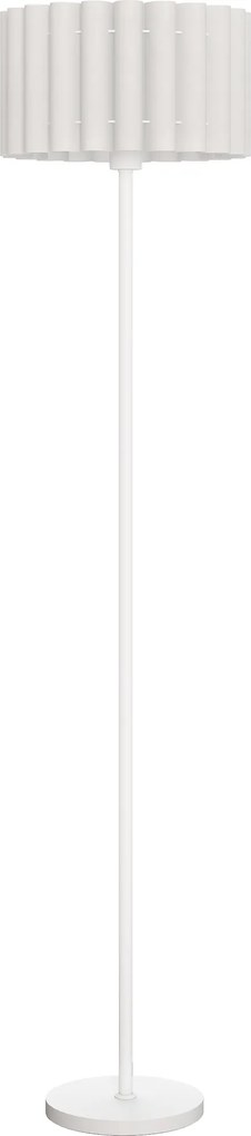 HOMCOM Lâmpada de pé estilo retro, abajur em plástico, interruptor de pé, haste metálica, Branco | Aosom Portugal