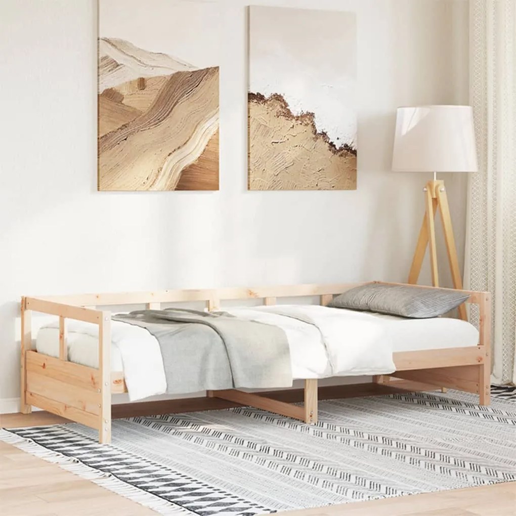 vidaXL Sofá-cama 90x190 cm madeira de pinho maciça
